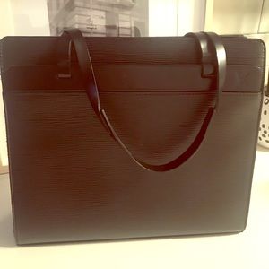 Louis Vuitton epi leather black strap bag